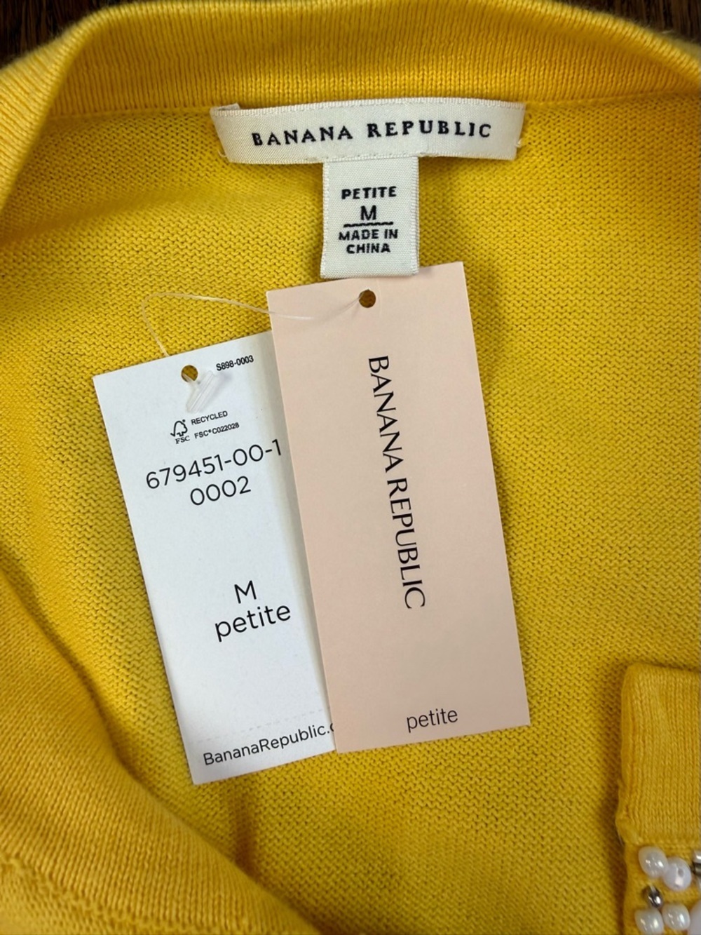 Banana republic Yellow Jewel-Trim Crewneck Cardigan - Picture 5 of 12
